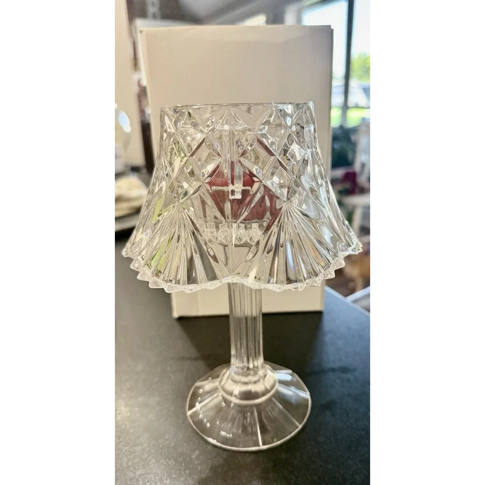 VTG Godinger Shannon Lead Crystal Fairy Lamp Light Candle Holder In Box Stunning